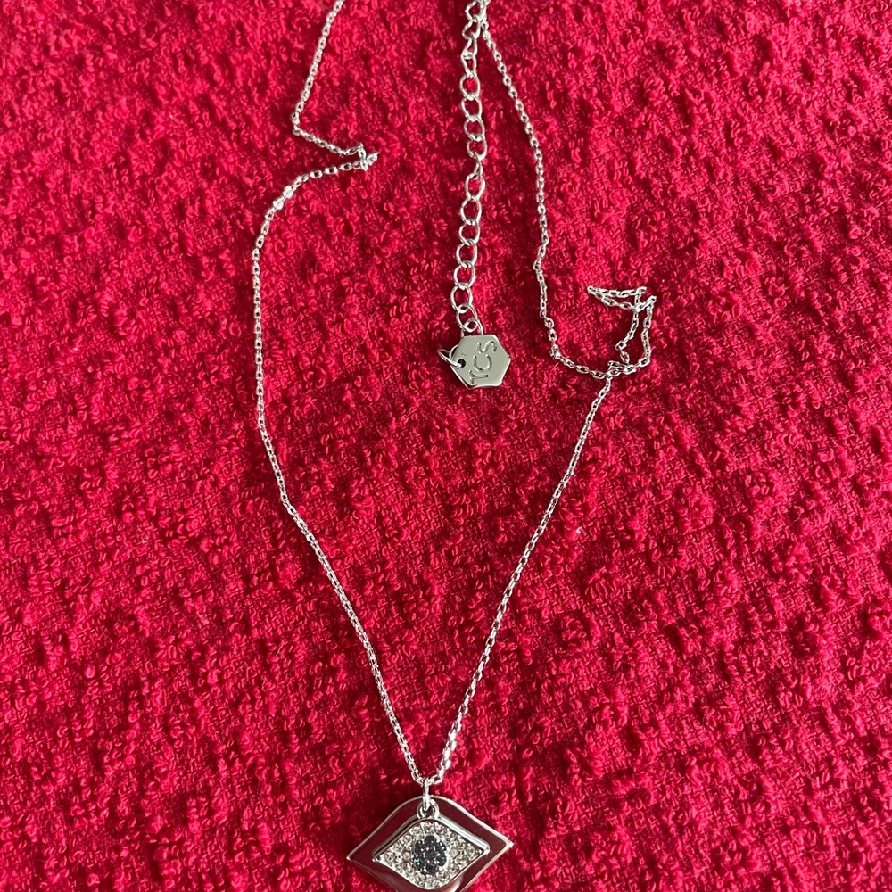 Swarovski Silver Geometric Charm Necklace